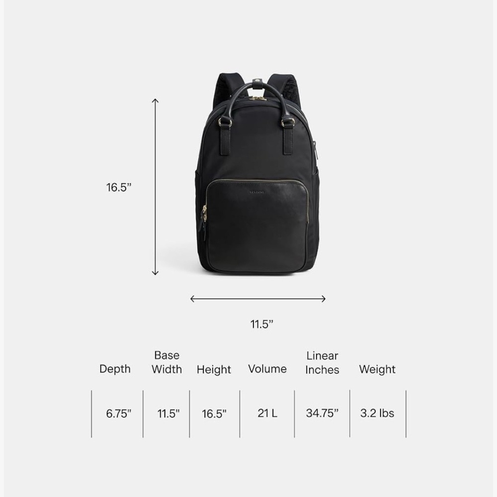 Lo & Sons Rowledge Black Work / Travel Backpack with Front Zipper Pocket - Picture 3 of 9